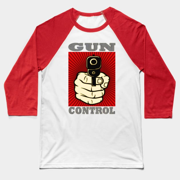 Gun Control Baseball T-Shirt by vestiart